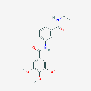 molecular formula C20H24N2O5 B269135 N-{3-[(isopropylamino)carbonyl]phenyl}-3,4,5-trimethoxybenzamide 