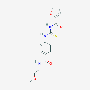 molecular formula C16H17N3O4S B269136 4-{[(2-furoylamino)carbothioyl]amino}-N-(2-methoxyethyl)benzamide 