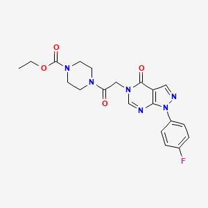 B2691363 ethyl 4-(2-(1-(4-fluorophenyl)-4-oxo-1H-pyrazolo[3,4-d]pyrimidin-5(4H)-yl)acetyl)piperazine-1-carboxylate CAS No. 852450-22-7