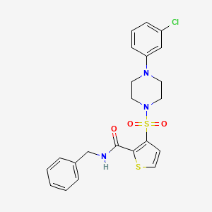 molecular formula C22H22ClN3O3S2 B2691381 N-benzyl-3-{[4-(3-chlorophenyl)piperazin-1-yl]sulfonyl}thiophene-2-carboxamide CAS No. 1207004-69-0