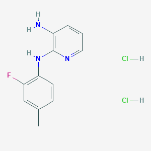 molecular formula C12H14Cl2FN3 B2691383 N2-(2-fluoro-4-methylphenyl)pyridine-2,3-diamine dihydrochloride CAS No. 2034430-77-6