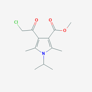 molecular formula C13H18ClNO3 B2691385 甲基-4-(2-氯乙酰)-2,5-二甲基-1-(异丙基)-1H-吡咯-3-羧酸酯 CAS No. 877963-98-9