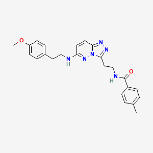 molecular formula C24H26N6O2 B2691387 N-(2-(6-((4-methoxyphenethyl)amino)-[1,2,4]triazolo[4,3-b]pyridazin-3-yl)ethyl)-4-methylbenzamide CAS No. 873002-44-9
