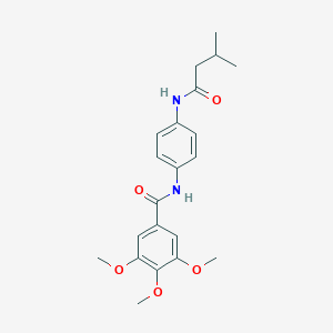 molecular formula C21H26N2O5 B269139 3,4,5-trimethoxy-N-{4-[(3-methylbutanoyl)amino]phenyl}benzamide 