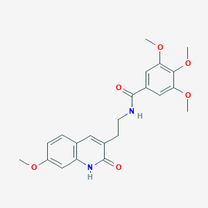 molecular formula C22H24N2O6 B2691398 3,4,5-trimethoxy-N-(2-(7-methoxy-2-oxo-1,2-dihydroquinolin-3-yl)ethyl)benzamide CAS No. 851405-46-4