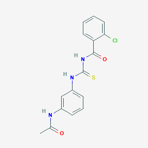 molecular formula C16H14ClN3O2S B269141 N-{[3-(acetylamino)phenyl]carbamothioyl}-2-chlorobenzamide 