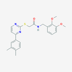 molecular formula C23H25N3O3S B2691410 N-(2,3-dimethoxybenzyl)-2-{[4-(3,4-dimethylphenyl)pyrimidin-2-yl]sulfanyl}acetamide CAS No. 1019153-75-3