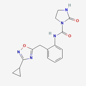 N-(2-((3-cyclopropyl-1,2,4-oxadiazol-5-yl)methyl)phenyl)-2-oxoimidazolidine-1-carboxamide