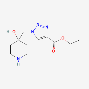 1-(4-Hydroxy-piperidin-4-ylmethyl)-1H-[1,2,3]triazole-4-carboxylic acid ethyl ester