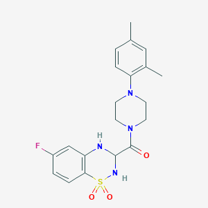 (4-(2,4-dimethylphenyl)piperazin-1-yl)(6-fluoro-1,1-dioxido-3,4-dihydro-2H-benzo[e][1,2,4]thiadiazin-3-yl)methanone