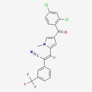 molecular formula C22H13Cl2F3N2O B2691432 3-[4-(2,4-dichlorobenzoyl)-1-methyl-1H-pyrrol-2-yl]-2-[3-(trifluoromethyl)phenyl]acrylonitrile CAS No. 246022-13-9