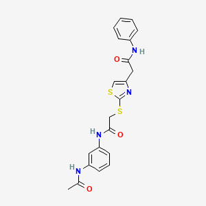 N-(3-acetamidophenyl)-2-((4-(2-oxo-2-(phenylamino)ethyl)thiazol-2-yl)thio)acetamide