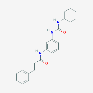 molecular formula C22H27N3O2 B269144 N-(3-{[(cyclohexylamino)carbonyl]amino}phenyl)-3-phenylpropanamide 