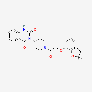 molecular formula C25H27N3O5 B2691441 3-(1-(2-((2,2-dimethyl-2,3-dihydrobenzofuran-7-yl)oxy)acetyl)piperidin-4-yl)quinazoline-2,4(1H,3H)-dione CAS No. 2034414-82-7