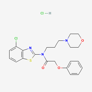 molecular formula C22H25Cl2N3O3S B2691447 N-(4-氯苯并[d]噻唑-2-基)-N-(3-吗啉基丙基)-2-苯氧基乙酰胺盐酸盐 CAS No. 1215380-16-7