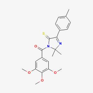 (2,2-dimethyl-5-thioxo-4-(p-tolyl)-2,5-dihydro-1H-imidazol-1-yl)(3,4,5-trimethoxyphenyl)methanone