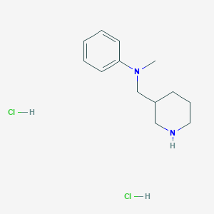 molecular formula C13H22Cl2N2 B2691452 N-Methyl-N-(piperidin-3-ylmethyl)aniline;dihydrochloride CAS No. 2470435-72-2