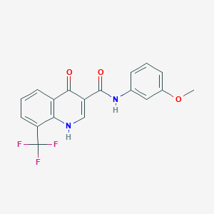 molecular formula C18H13F3N2O3 B2691458 4-hydroxy-N-(3-methoxyphenyl)-8-(trifluoromethyl)quinoline-3-carboxamide CAS No. 946360-34-5