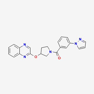 2-({1-[3-(1H-pyrazol-1-yl)benzoyl]pyrrolidin-3-yl}oxy)quinoxaline