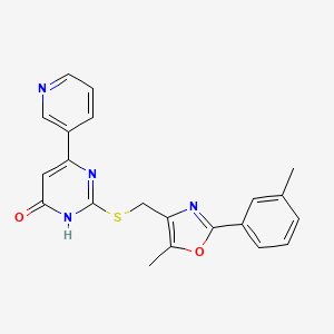 2-({[5-methyl-2-(3-methylphenyl)-1,3-oxazol-4-yl]methyl}sulfanyl)-6-(pyridin-3-yl)pyrimidin-4-ol