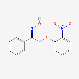 molecular formula C14H12N2O4 B2691468 2-(2-Nitrophenoxy)-1-phenyl-1-ethanone oxime CAS No. 478043-02-6