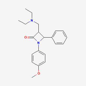 molecular formula C21H26N2O2 B2691470 3-[(Diethylamino)methyl]-1-(4-methoxyphenyl)-4-phenyl-2-azetanone CAS No. 478049-90-0