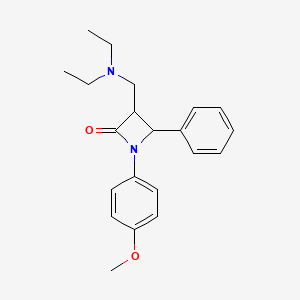 molecular formula C21H26N2O2 B2691470 3-[(二乙基氨基)甲基]-1-(4-甲氧基苯基)-4-苯基-2-氮杂环丙酮 CAS No. 478049-90-0