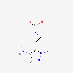 molecular formula C13H22N4O2 B2691480 Tert-butyl 3-(4-amino-2,5-dimethylpyrazol-3-yl)azetidine-1-carboxylate CAS No. 2137722-62-2