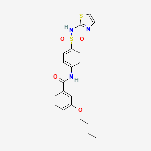 molecular formula C20H21N3O4S2 B2691482 3-丁氧基-N-(4-(N-(噻唑-2-基)磺酰基)苯基)苯甲酰胺 CAS No. 457651-86-4