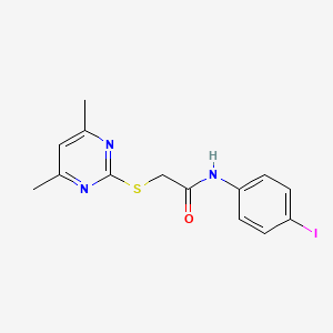 2-((4,6-Dimethyl-2-pyrimidinyl)sulfanyl)-N-(4-iodophenyl)acetamide
