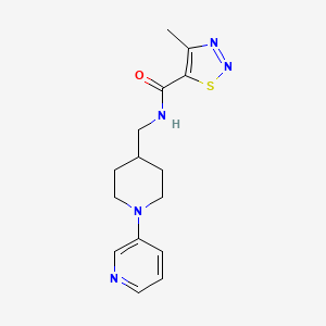 molecular formula C15H19N5OS B2691493 4-甲基-N-((1-(吡啶-3-基)哌啶-4-基)甲基)-1,2,3-噻二唑-5-甲酰胺 CAS No. 2034378-43-1