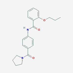 molecular formula C21H24N2O3 B269150 2-propoxy-N-[4-(1-pyrrolidinylcarbonyl)phenyl]benzamide 