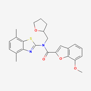 N-(4,7-dimethylbenzo[d]thiazol-2-yl)-7-methoxy-N-((tetrahydrofuran-2-yl)methyl)benzofuran-2-carboxamide