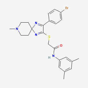 molecular formula C24H27BrN4OS B2691506 2-((3-(4-bromophenyl)-8-methyl-1,4,8-triazaspiro[4.5]deca-1,3-dien-2-yl)thio)-N-(3,5-dimethylphenyl)acetamide CAS No. 1189450-16-5