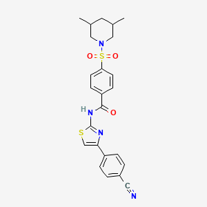 molecular formula C24H24N4O3S2 B2691507 N-(4-(4-cyanophenyl)thiazol-2-yl)-4-((3,5-dimethylpiperidin-1-yl)sulfonyl)benzamide CAS No. 361167-59-1