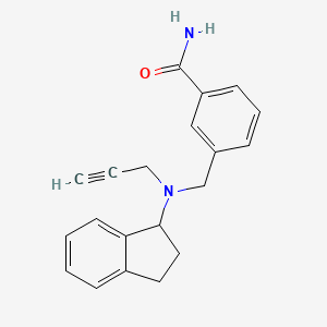 molecular formula C20H20N2O B2691509 3-{[(2,3-dihydro-1H-inden-1-yl)(prop-2-yn-1-yl)amino]methyl}benzamide CAS No. 1240921-96-3
