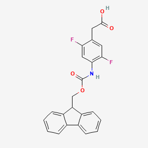 molecular formula C23H17F2NO4 B2691511 2-[4-(9H-Fluoren-9-ylmethoxycarbonylamino)-2,5-difluorophenyl]acetic acid CAS No. 2241130-21-0