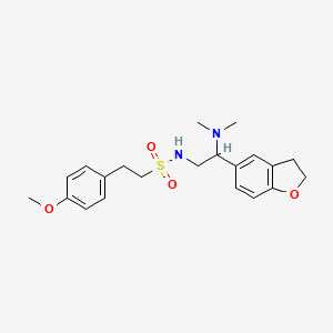 molecular formula C21H28N2O4S B2691512 N-(2-(2,3-二氢苯并呋喃-5-基)-2-(二甲基氨基)乙基)-2-(4-甲氧基苯基)乙烷磺酰胺 CAS No. 1428380-18-0