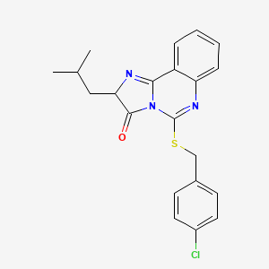 molecular formula C21H20ClN3OS B2691515 5-[(4-氯苯基)甲基硫基]-2-(2-甲基丙基)-2H-咪唑并[1,2-c]喹唑啉-3-酮 CAS No. 1022199-22-9
