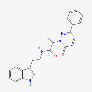 molecular formula C23H22N4O2 B2691520 N-(2-(1H-吲哚-3-基)乙基)-2-(6-氧代-3-苯基吡啶并[1(6H)]吡啶-1(6H)-基)丙酰胺 CAS No. 1202974-23-9