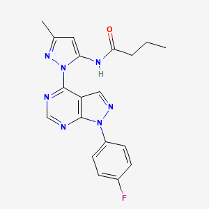 N-(1-(1-(4-fluorophenyl)-1H-pyrazolo[3,4-d]pyrimidin-4-yl)-3-methyl-1H-pyrazol-5-yl)butyramide