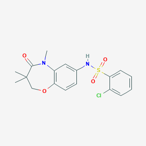2-chloro-N-(3,3,5-trimethyl-4-oxo-2,3,4,5-tetrahydrobenzo[b][1,4]oxazepin-7-yl)benzenesulfonamide