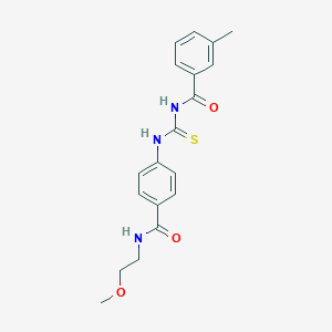 molecular formula C19H21N3O3S B269155 N-({4-[(2-methoxyethyl)carbamoyl]phenyl}carbamothioyl)-3-methylbenzamide 