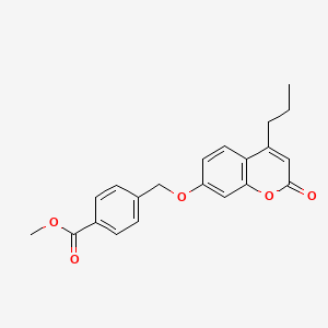molecular formula C21H20O5 B2691554 methyl 4-{[(2-oxo-4-propyl-2H-chromen-7-yl)oxy]methyl}benzoate CAS No. 307546-86-7