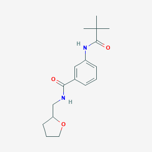 molecular formula C17H24N2O3 B269156 3-[(2,2-dimethylpropanoyl)amino]-N-(tetrahydro-2-furanylmethyl)benzamide 