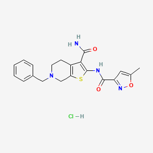 N-(6-benzyl-3-carbamoyl-4,5,6,7-tetrahydrothieno[2,3-c]pyridin-2-yl)-5-methylisoxazole-3-carboxamide hydrochloride