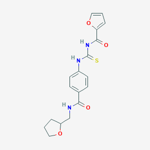 molecular formula C18H19N3O4S B269158 4-{[(2-furoylamino)carbothioyl]amino}-N-(tetrahydro-2-furanylmethyl)benzamide 