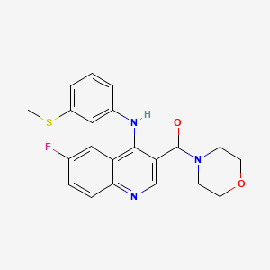 (6-Fluoro-4-((3-(methylthio)phenyl)amino)quinolin-3-yl)(morpholino)methanone