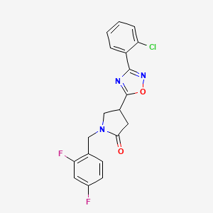 molecular formula C19H14ClF2N3O2 B2691587 4-(3-(2-Chlorophenyl)-1,2,4-oxadiazol-5-yl)-1-(2,4-difluorobenzyl)pyrrolidin-2-one CAS No. 1173050-93-5