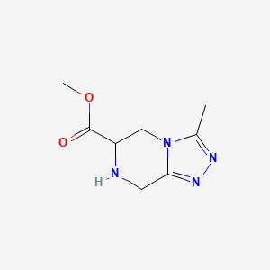 molecular formula C8H12N4O2 B2691592 Methyl 3-methyl-5,6,7,8-tetrahydro-[1,2,4]triazolo[4,3-a]pyrazine-6-carboxylate CAS No. 2167026-26-6